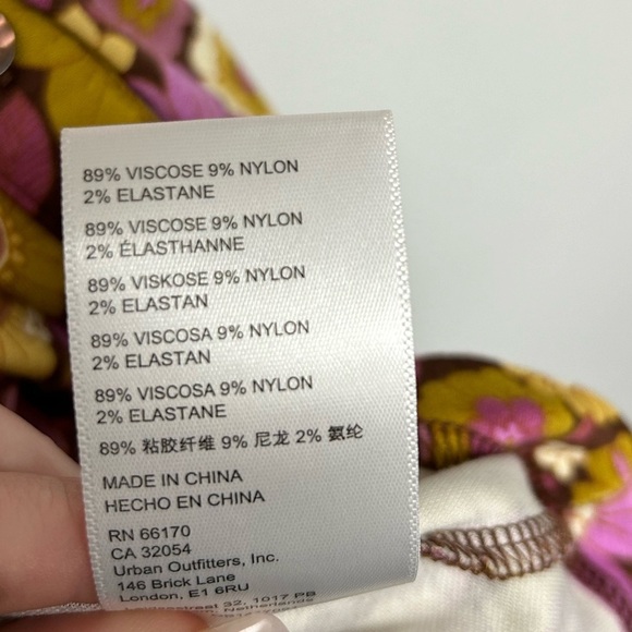 Urban Outfitters Purple Yellow Gold 70s Floral Dress Womens Size Large - Picture 8 of 10